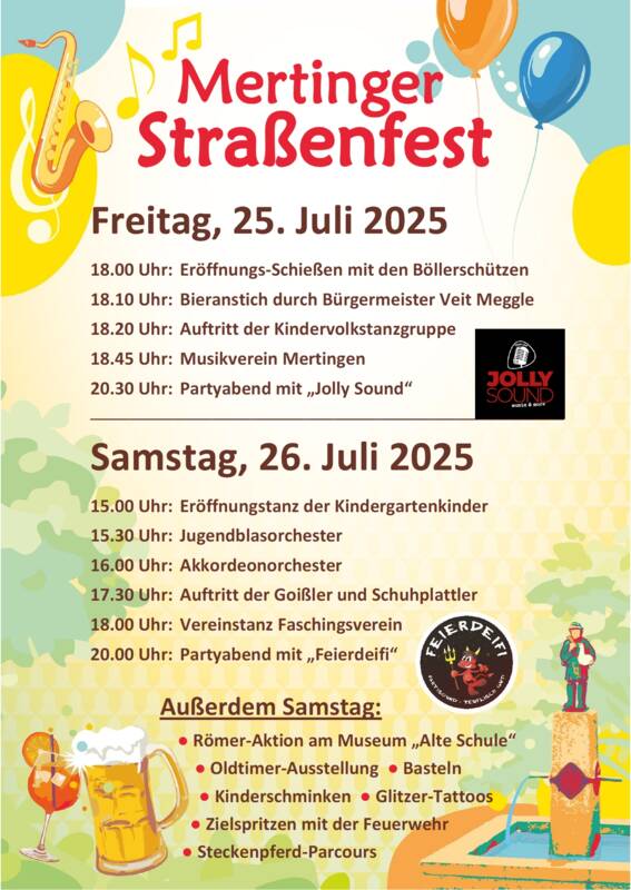 Programm Mertinger Straßenfest